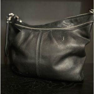 Coach Ashley Pleated Black Shoulder Bag (Large)- F13764